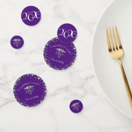 Doctor Nursing Practice Afstuderen Paars Zilver Confetti