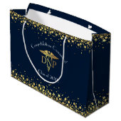 Doctor Nursing Practice Graduation Navy Blue Gold Groot Cadeauzakje (Achterkant Gekanteld)