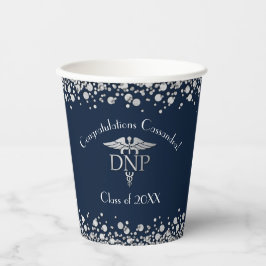 Doctor Nursing Practice Graduation NavyBlue Silver Papieren Bekers