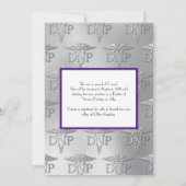 Doctor Nursing Practice Graduation Purple Silver Kaart (Achterkant)