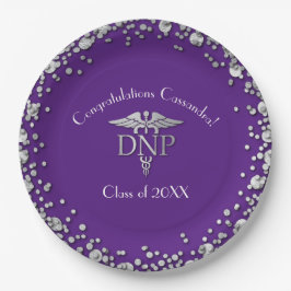 Doctor Nursing Practice Graduation Purple Silver Papieren Bordje