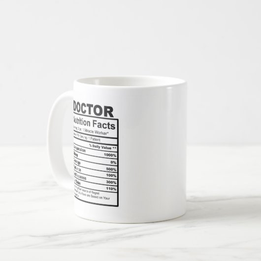 Doctor Nutritional Fact Mok Funny Mug (Voorkant links)