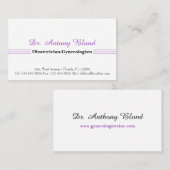 Doctor Obstetricien-Gynaecologen Blue Business Ca Visitekaartje (Voorkant / Achterkant)