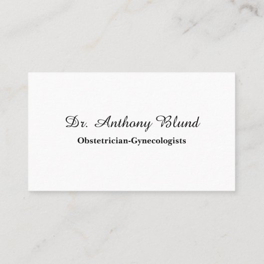 Doctor Obstetricien Gynaecoloog Visitekaartje (Achterkant)
