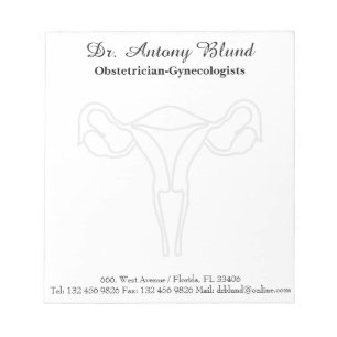 Doctor Obstetricius OBGYN Elegant Uterus Cervix Notitieblok