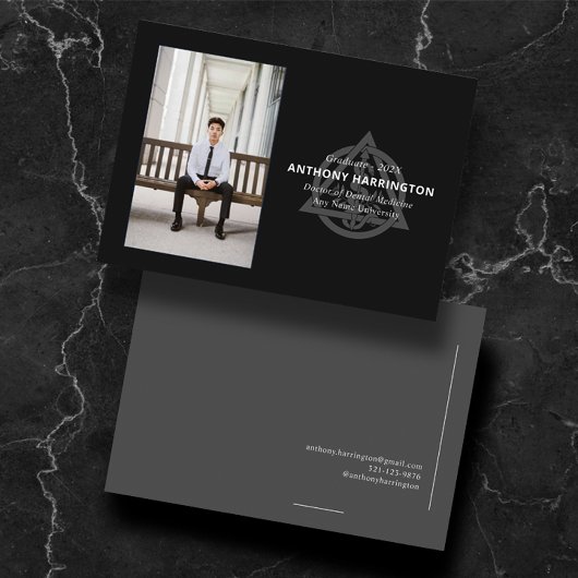 Doctor of Denistry Black Donkergrijs Aankondiging