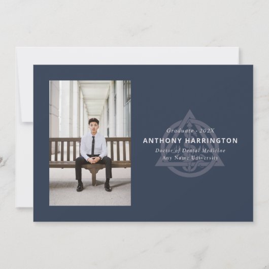 Doctor of Denistry Navy Blue aankondiging (Voorkant)