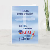 Doctor of Divinity Cross Blue Waterverf Kaart (Voorkant)