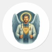 Doctor of Light - Angelic Healer Waterfles Ronde Sticker (Voorkant)