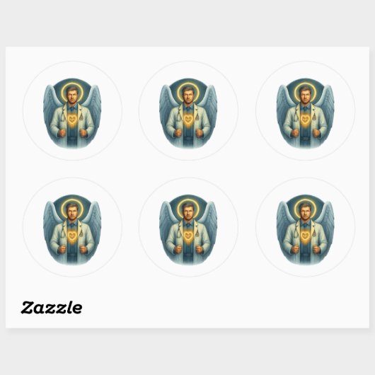 Doctor of Light - Angelic Healer Waterfles Ronde Sticker (Vel)