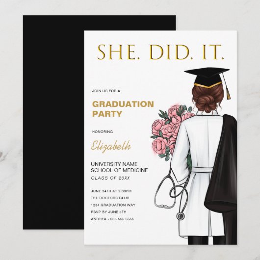 Doctor of Nurse Medisch Afstuderen Kaart (Voorkant / Achterkant)