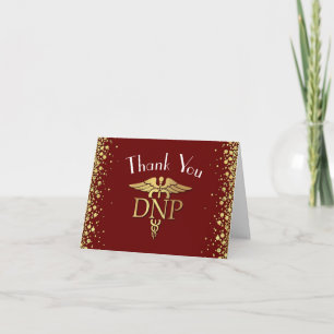 Doctor of Nursing Practice Afstudeerend Maroon Gou Bedankkaart