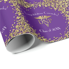 Doctor of Nursing Practice Graduation Purple Gold Cadeaupapier