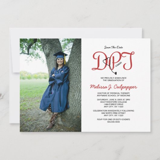 Doctor of Physical Therapy foto afstuderen Kaart (Voorkant)