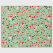 Doctor of verpleegkundige kerstfeestdag Gift Wrapp Cadeaupapier (Vlak)