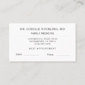 Doctor Office Appointment Card Visitekaartje (Voorkant)