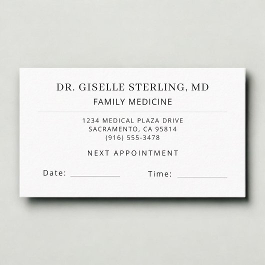 Doctor Office Appointment Card Visitekaartje