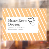 Doctor Oranje strepen Persoonlijk adres Raamsticker (Vel 2)