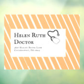 Doctor Oranje strepen Persoonlijk adres Raamsticker (Vel 3)