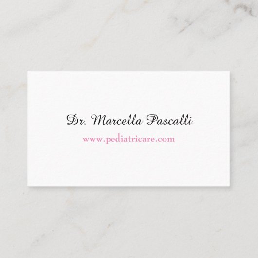 Doctor Pediatrische arts Roze Visitekaartje (Achterkant)