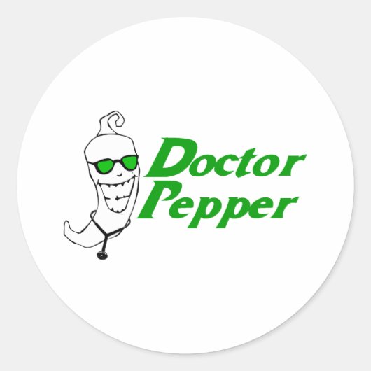 Doctor Pepper Ronde Sticker (Voorkant)