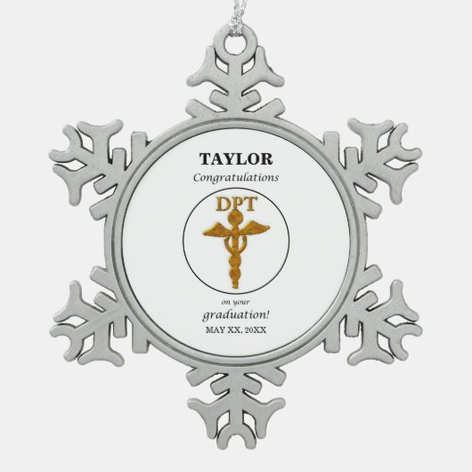 Doctor Physical Therapy Afstuderen Gefeliciteerd Tin Sneeuwvlok Ornament (Voorkant)