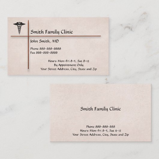 Doctor Physician Medical Symbol Visitekaartje (Voorkant / Achterkant)