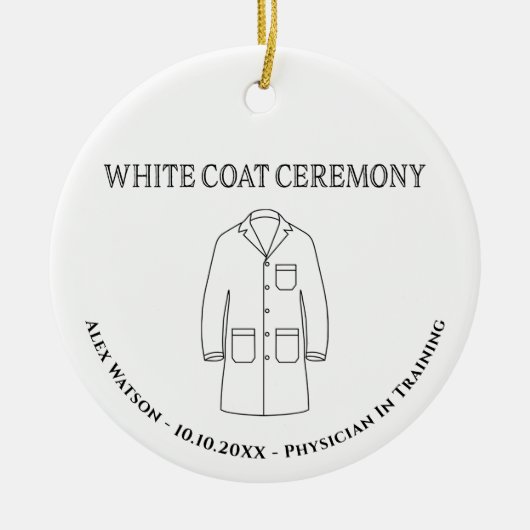 Doctor Physician White Coat Ceremony Monogrammed Keramisch Ornament (Voorkant)