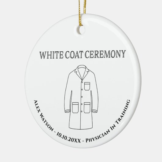 Doctor Physician White Coat Ceremony Monogrammed Keramisch Ornament (Links)