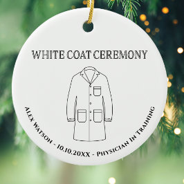 Doctor Physician White Coat Ceremony Monogrammed Keramisch Ornament