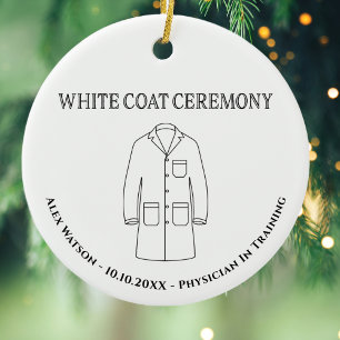 Doctor Physician White Coat Ceremony Monogrammed Keramisch Ornament