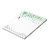 Doctor Prescription Medical RX Pad – Mint Green Notitieblok (Linkerzijde)