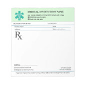 Doctor Prescription Medical RX Pad – Mint Green Notitieblok (Voorkant)