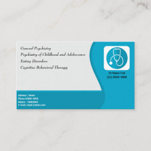 Doctor Psychiatrist Blue Logo Grey Visitekaartje