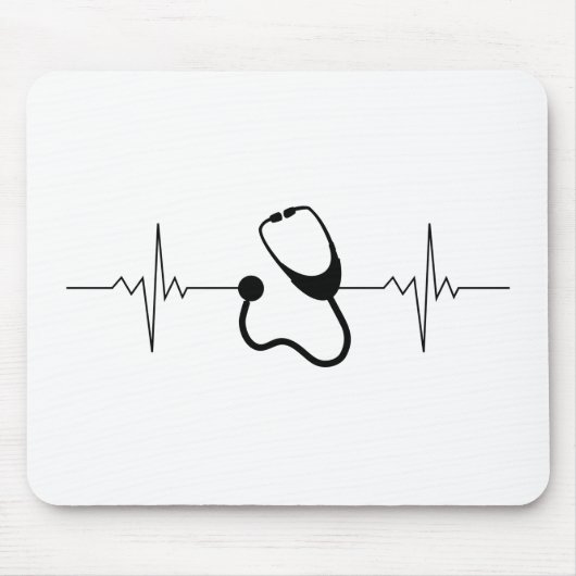 Doctor Pulse-hartslaglijn Muismat (Voorkant)