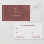 Doctor, Reddish Canvas Golden Lijst & Stethoscoop Afsprakenkaartje (Voorkant / Achterkant)