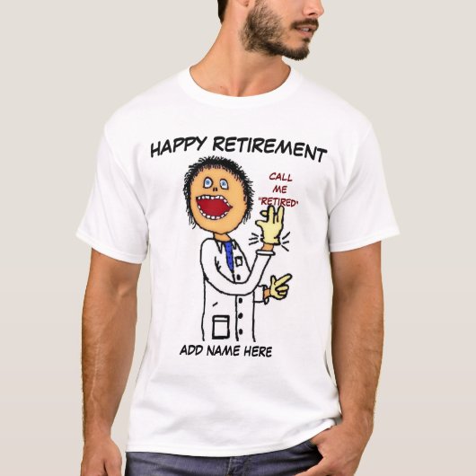 Doctor Retirement Cartoon T-shirt (Voorkant)