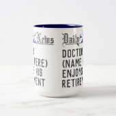 Doctor Retirement Gift Coffee Mok om te personalis (Center)