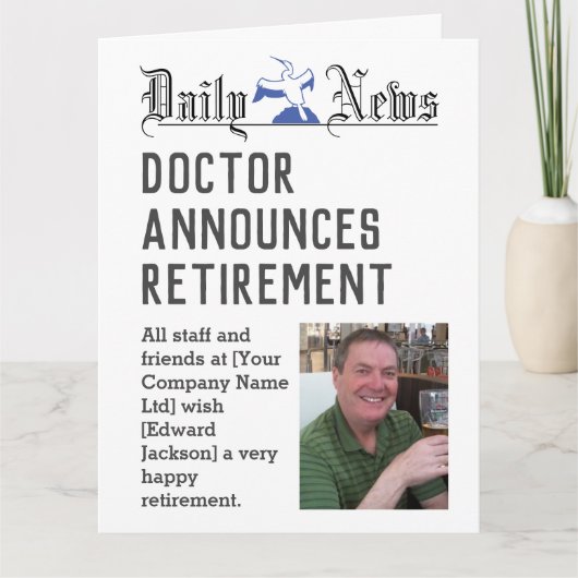 Doctor Retirement Kaart om te personaliseren (Voorkant)