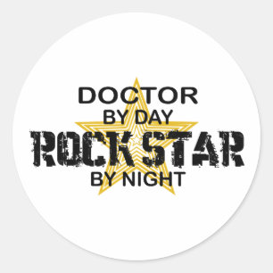 Doctor Rock Star Night Ronde Sticker