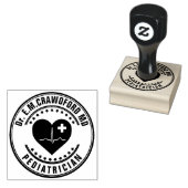 Doctor Rubber Stamp Heart ECG met Jouw naam Rubberstempel (Gestempeld)