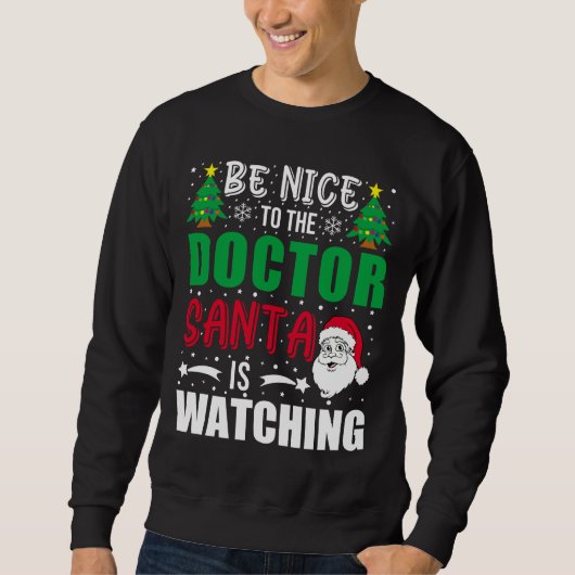 Doctor Santa kijkt naar kerst grappig Trui (Voorkant)
