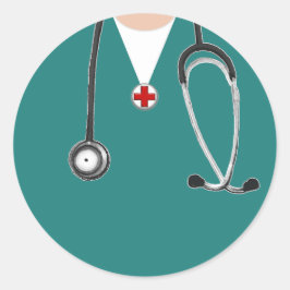 Doctor Scrubs Ronde Sticker