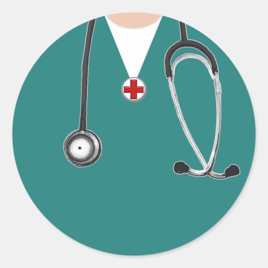 Doctor Scrubs Ronde Sticker (Voorkant)