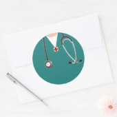 Doctor Scrubs Ronde Sticker (Envelop)