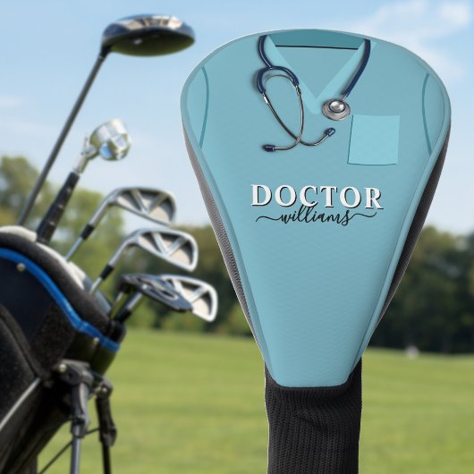 Doctor Scrubs Stethoscoop Blauw Shirt Golfheadcover
