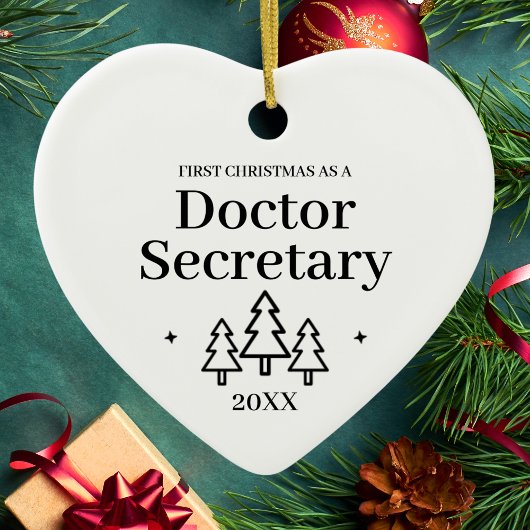 Doctor Secretary New Job Kerstmis Keramisch Ornament