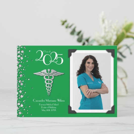 Doctor Silver Afstuderen Aankondiging groen (Staand voorkant)