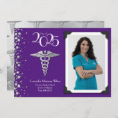 Doctor Silver Afstuderen Aankondiging Paars (Voorkant / Achterkant)