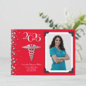 Doctor Silver Afstuderen Announcement Red Kaart (Staand voorkant)